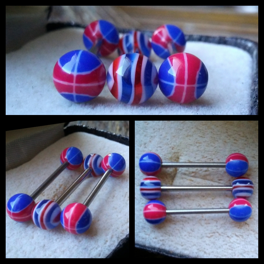 415 Lot Of 3 Stainless Barbell Lot Piercing Body Jewelry